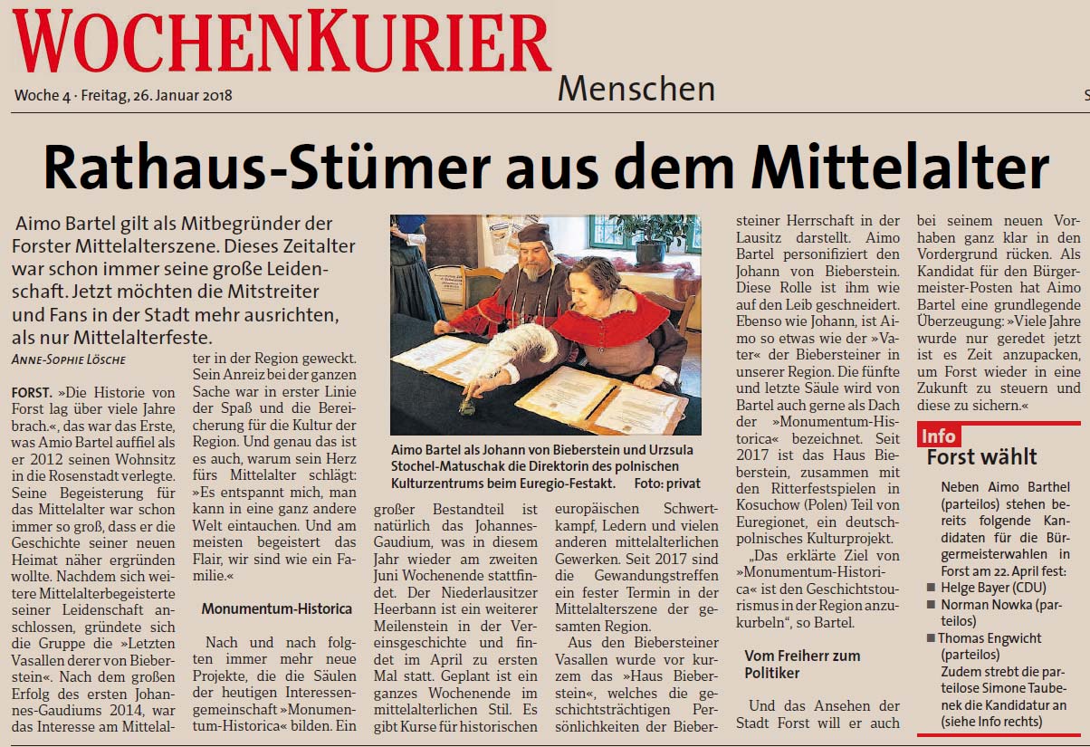 Wochenspiegel 04/2018 Monumentum Historica